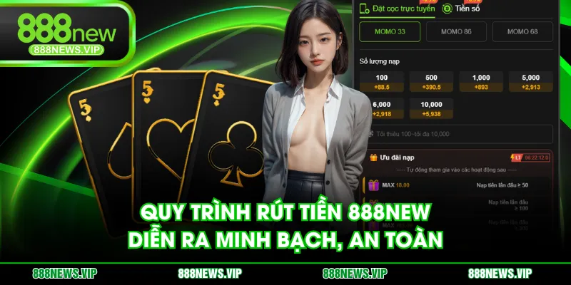 Quy trình rút tiền 888NEW diễn ra minh bạch, an toàn 